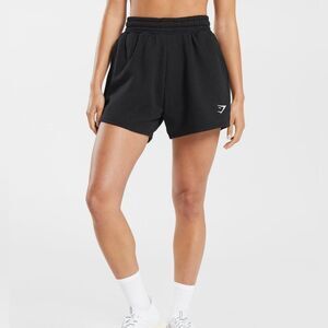 Gymshark Training Fleece Shorts regular fit Size Small in Black NWT in packaging
